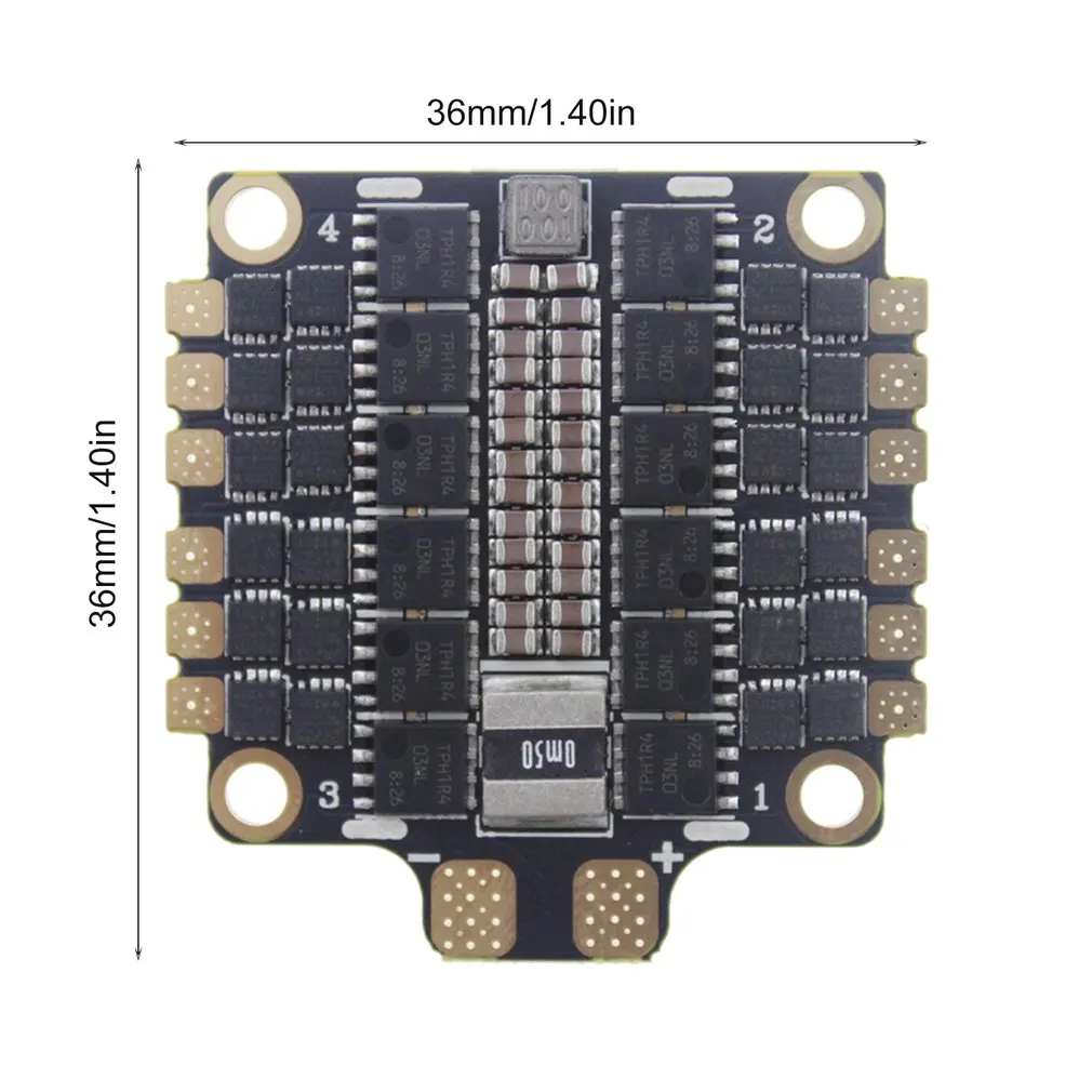 ESC 4-в-1 50A с диагональю экрана 3-6S BLHeli_32 5V 3A BEC Dshot1200 мини Размеры ESC для DIY небольшой гоночный Дрон с видом от первого лица с отводом тепла