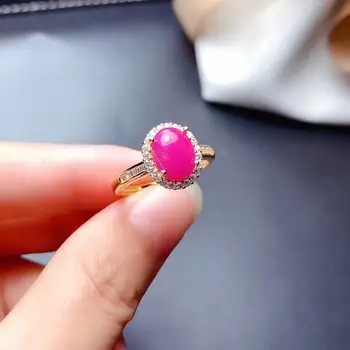 

Natural And Real Ruby Ring Gemstone Wedding Engagement Rings for Women Fine Jewelry Gift Wholesale