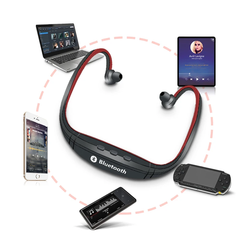 Bluetooth наушники Беспроводные Спортивные Гарнитура с поддержкой TF/SD Игровые