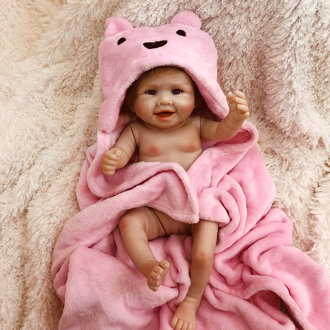

20 Inches SDK Cute Reborn Baby Girl Doll Stuffed Dolls Set Girls' Bestmate - SDK-144R1 Plastic Vinyl Body Doll (Cloth As Shown)