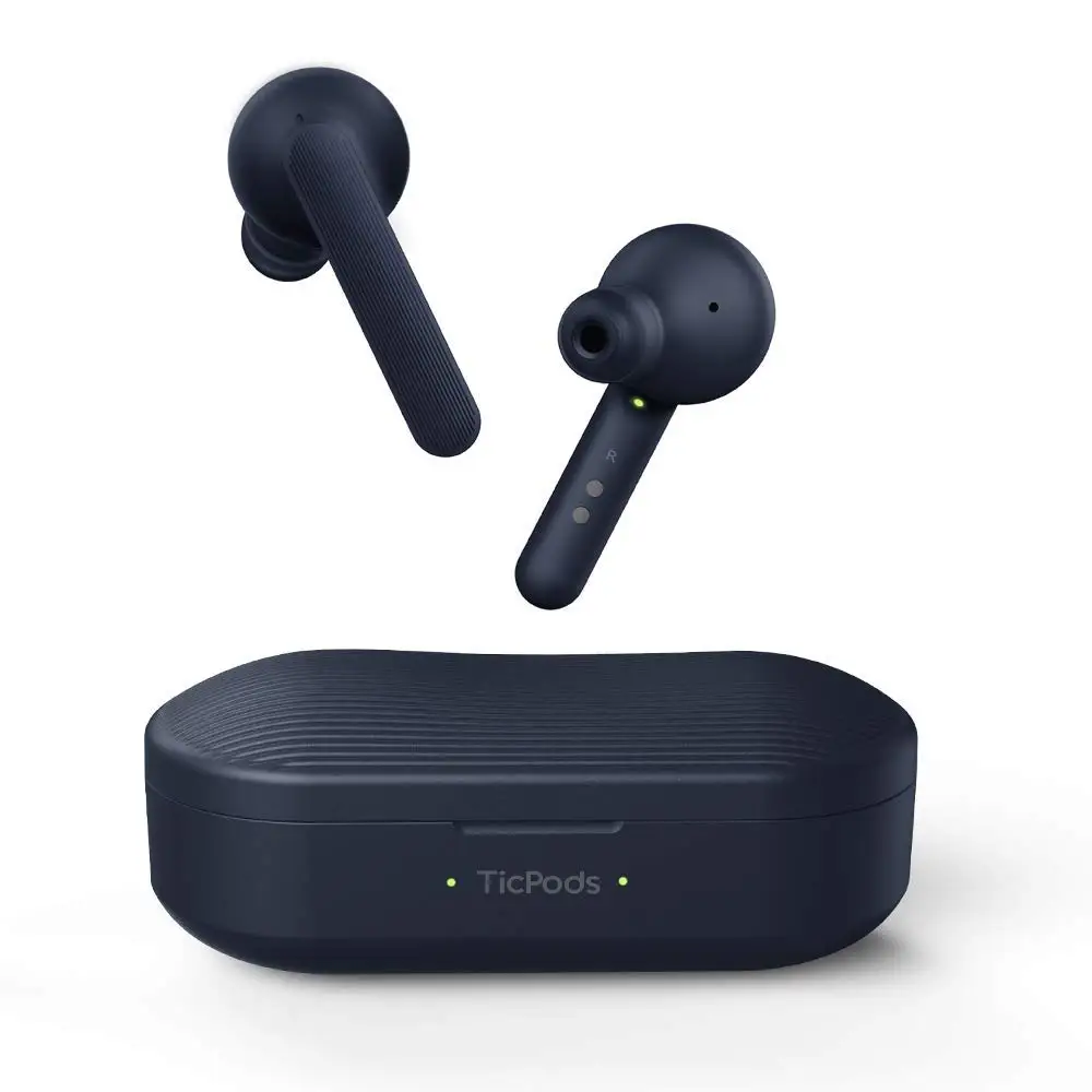 Navy Blue Бесплатные синие беспроводные наушники TicPods, наушники-вкладыши с Bluetooth, 18hr аккумулятор, быстрая зарядка IPX5, водонепроницаемый эргономичный дизайн - Цвет: Navy Blue