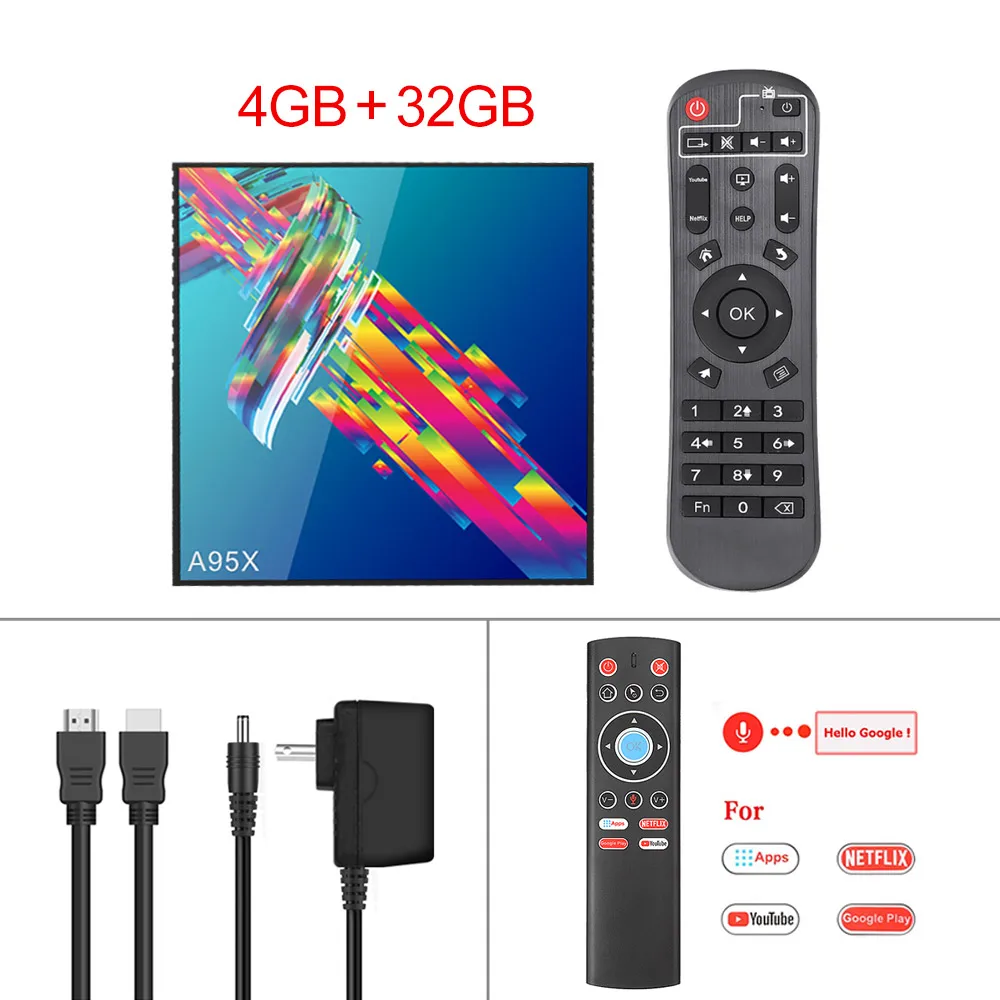 4G32G voice gyro T1 A95X R3 Android tv Box 9,0 4GB ram 64GB Rockchip RK3318 1080p 4K 60fps USB3.0 Google Play Store Netflix Youtube 4K медиаплеер - Цвет: 4G32G voice gyro T1