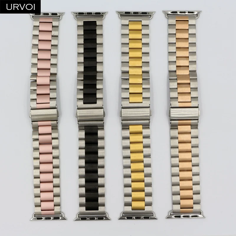 URVOI band для apple watch series 6 SE 5 4 3 2 link браслет iwatch ремешок из нержавеющей стали с