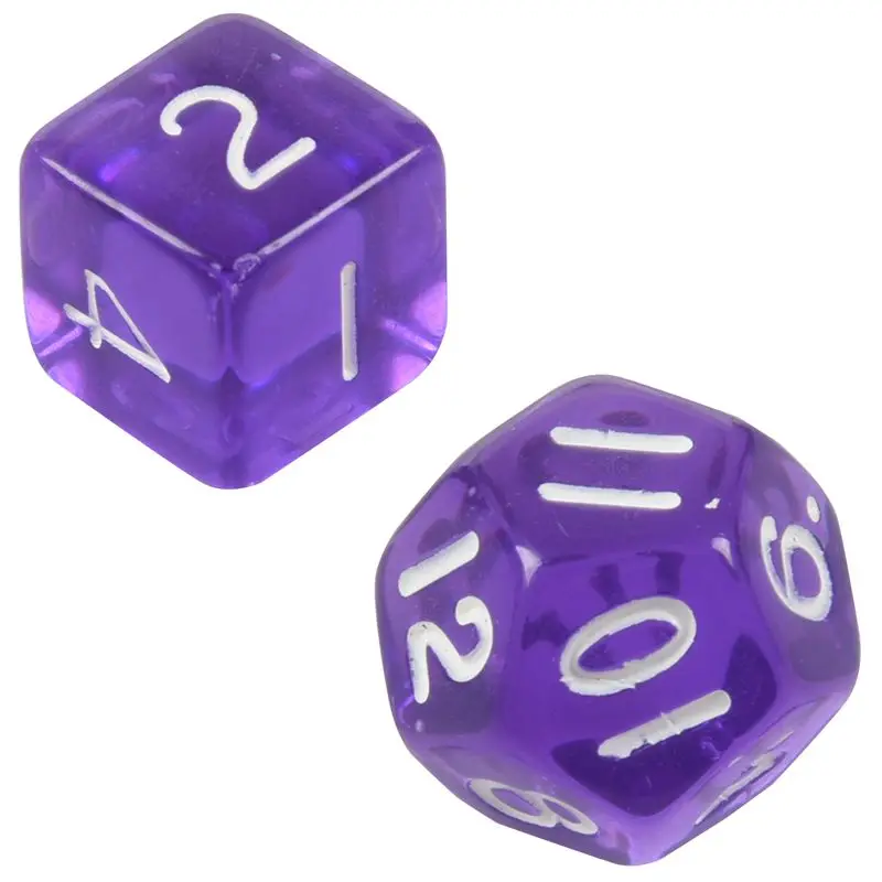 7-кости Двусторонняя D4 D6 D8 D10 D12 D20 MTG магия сбор D прозрачная фиолетовая ночная рубашка