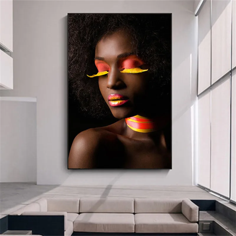 

Black and White African Sexy Nude Woman Canvas Painting Cuadros Posters and Prints Scandinavian Wall Art Picture for Living Room