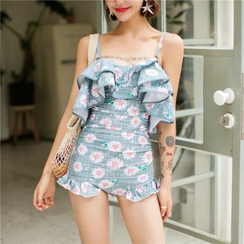 

Swimwear Women One Piece Large Size Swiming Suit 2019 Bathing Bikinis Female New Swimsuit Dress Thin Sexy Plus Hot Floral