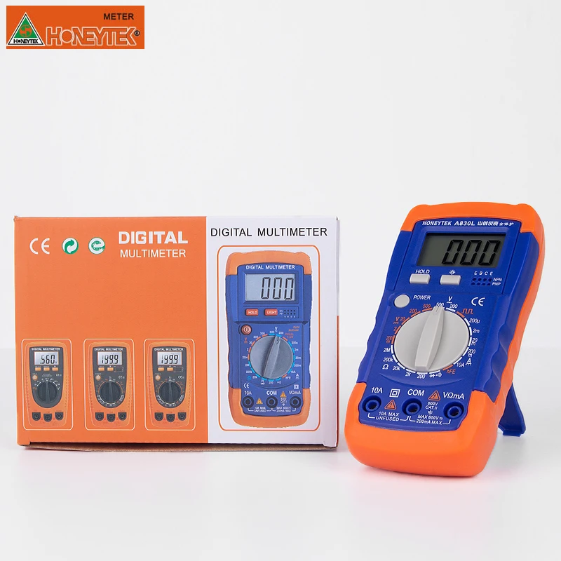 A830L цифровой мультиметр тестер Профессиональный указатель дисплей измеряемое сопротивление и Удержание данных 1999 дисплей Счетчик мульти-тестер