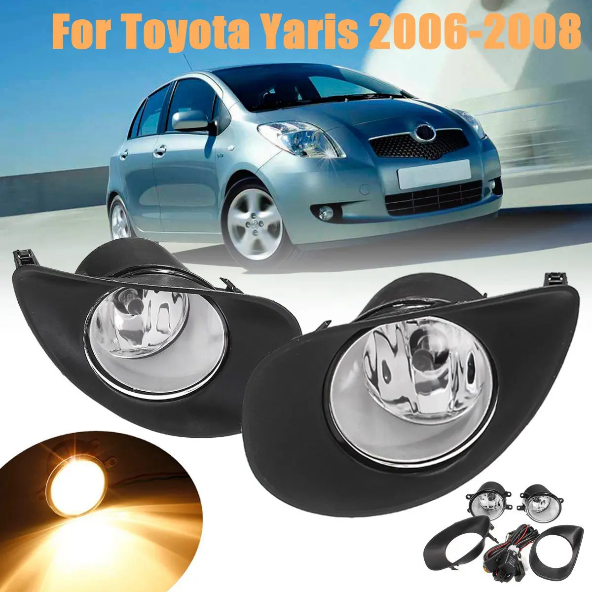 2 шт. противотуманные фары в сборе для Toyota Yaris 2006 2007 2008|Фара авто сборе| |