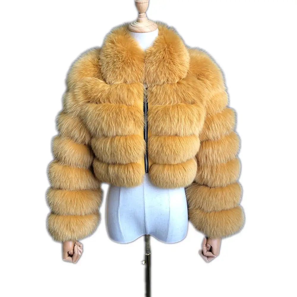cropped fur coat with hood