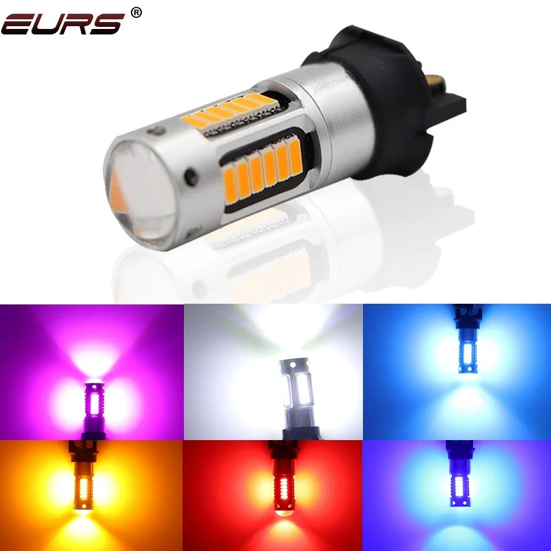 1pcs Canbus PW24W PWY24W LED Bulbs Turn Signal Light Daytime Running Light 4014 30smd DRL Fog Lamps Amber yellow White Red 12V