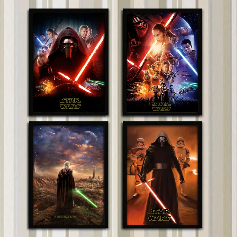 Star Wars Movie Poster Painting Modern Simple Mural Wall Painting Starwars Theme Decorative Painting Cuadros Decoracion Salon Painting Calligraphy Aliexpress