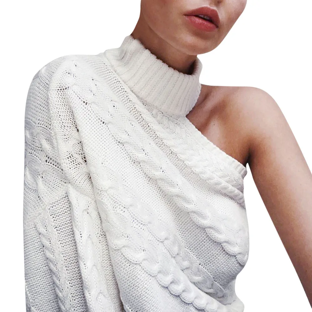 Off Single Shoulder Women Sweaters