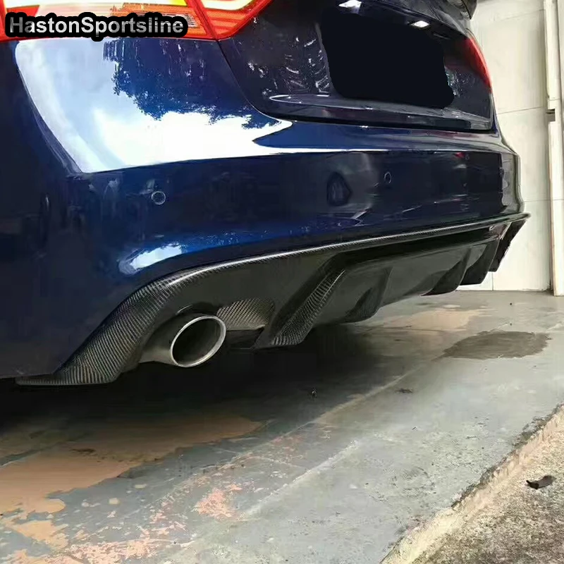 

For A5 B8.5 Carbon Fiber Rear Bumper Lip Diffuser Spoiler for Audi S5 Sline 2013-2016 Fins Shark Style Diffuser