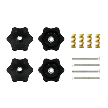 

4 Pcs Through Hole Plum Blossom Nut M5 Hand Screw Heated Bed Platform Leveling Nut for 3D Printer Accessories