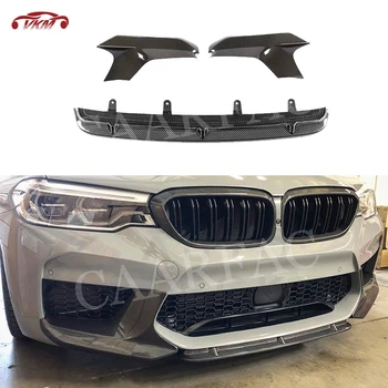 

For F90 M5 Carbon Fiber Front Lip Splitters Flaps Spoiler For BMW 5 Series F90 M5 2018 2019 Head Bumper Chin Cover Fiber glass