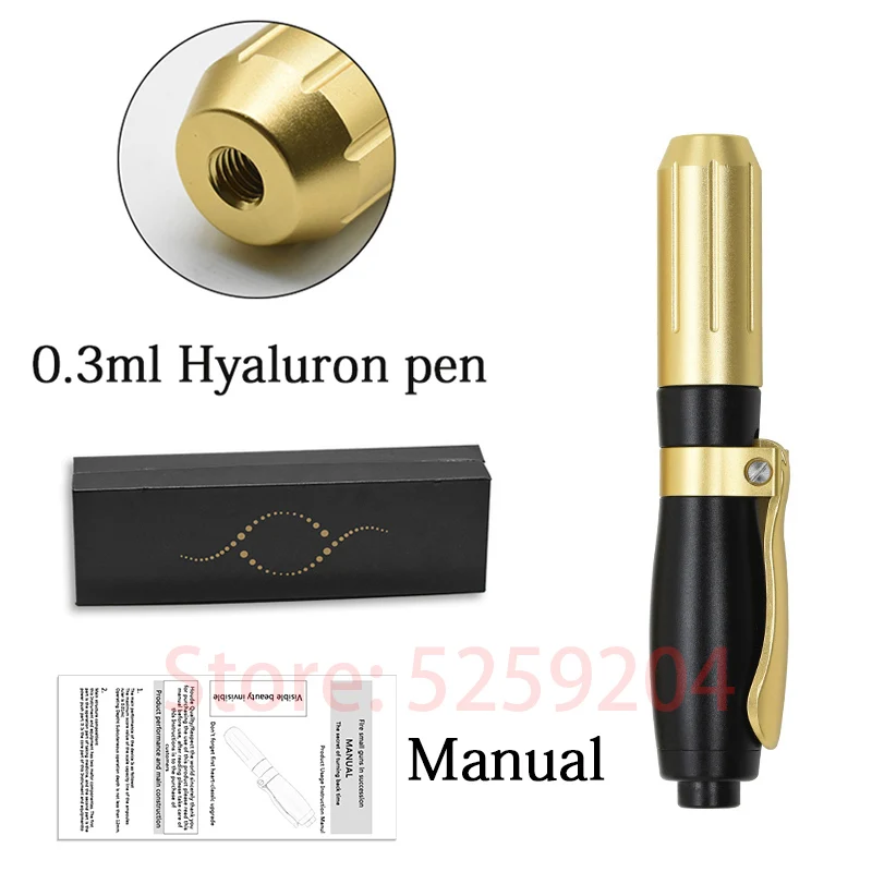 0.3ml black pen Оригинальная Пептидная терапия Гиалуроновая кислота ручка инъекции пистолет распылитель против морщин ампулы шприц игольчатый инжектор для губ лифтинг - Номер модели: 0.3ml black pen