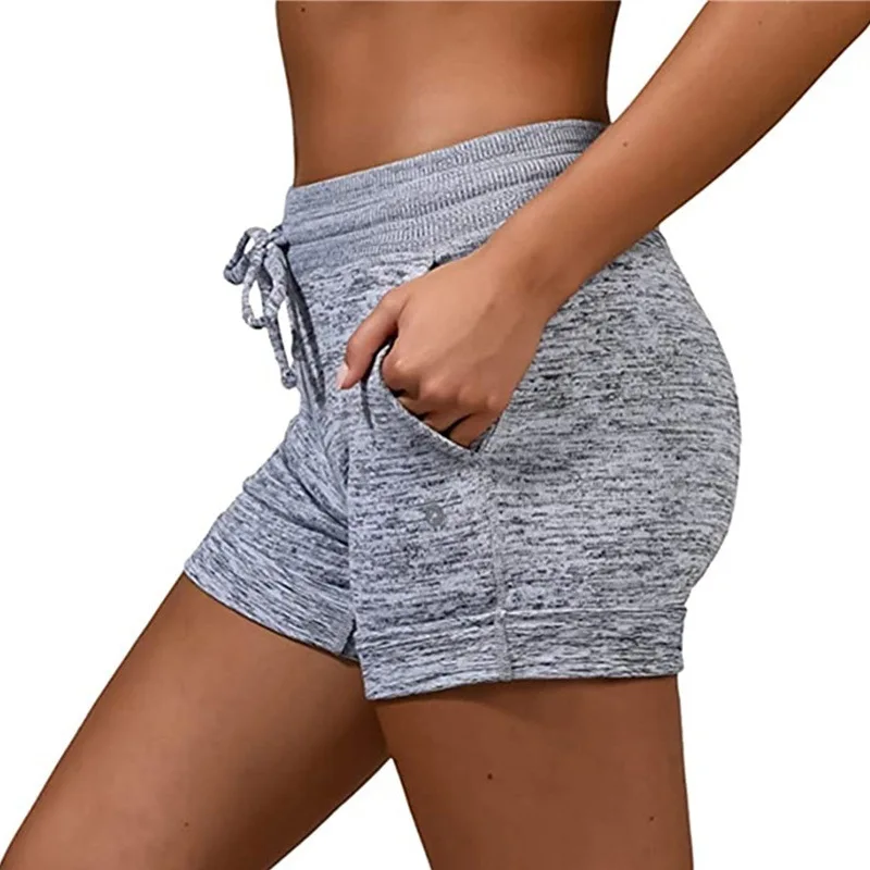 Women Clothing Summer Workout New Fashion Casual Sports Quick-drying Shorts Plus Size Drawstring Loose Shorts 