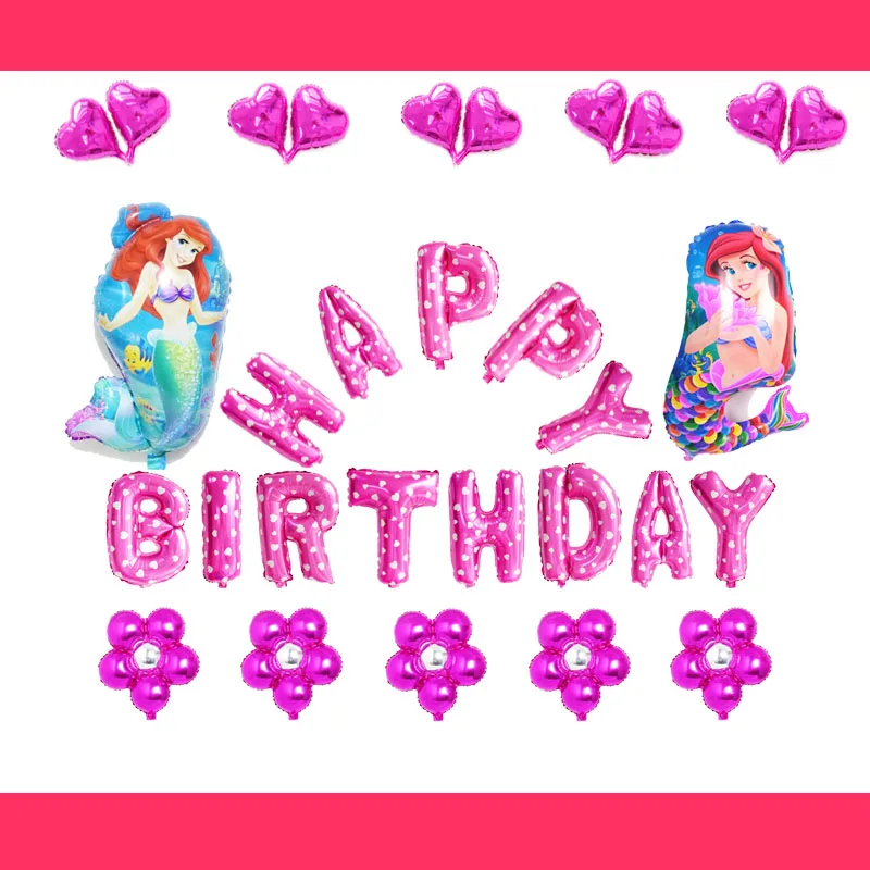 30pcs/lot)happy birthday balloons set pink color letters sofia princess foil balloons for sofia party balloons