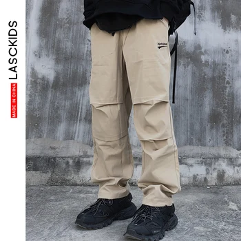 

LASCKIDS Embroidery Charactor Hip Hop Cargo Pants Men Casual Trousers Streetwear Original Design Sports Male Streetpants KE807