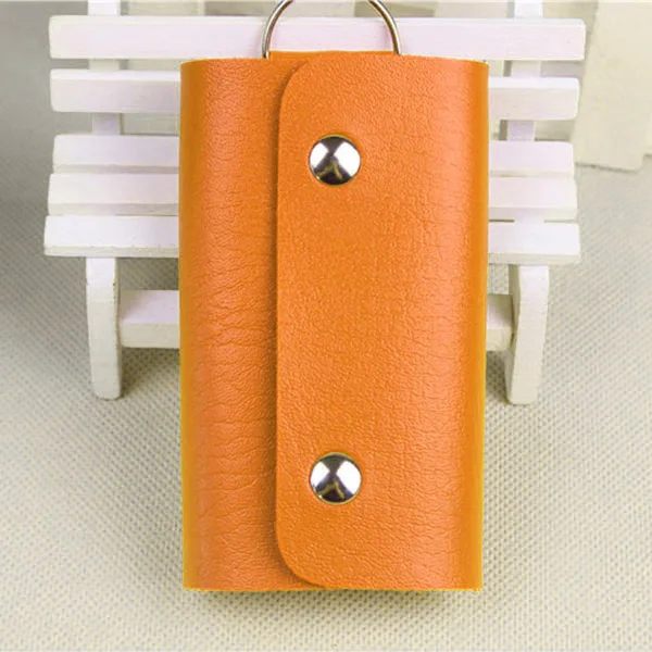 Цвет: желтый Автомобильный брелок для ключей из искусственной кожи, чехол-кошелек C66 - Цвет: Цвет: желтый