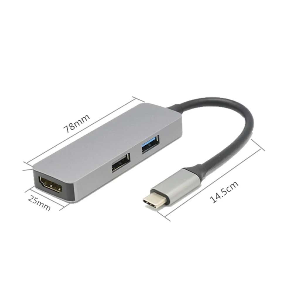 

4 In 1 USB 3.1 Type C Hub USB Port PD Charging HDMI 4K Ports Multifunction Hub AS99