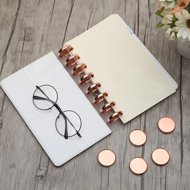 

35mm 20PCS notebook loose-leaf button mushroom hole button disc buckle hand book binding ring plastic accessories