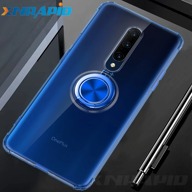 Чехол для Oneplus 7 Pro с магнитным кольцом для автомобиля, мягкий силиконовый чехол из ТПУ для телефона One Plus 7 Pro 6T 7Pro