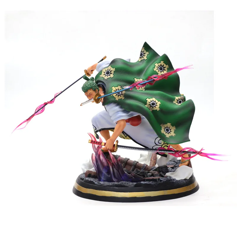 Аниме цельный Roronoa Zoro кимоно Ver. GK ПВХ фигурка Статуэтка Коллекционная модель Одна деталь игрушка ZORO кукла 31 см