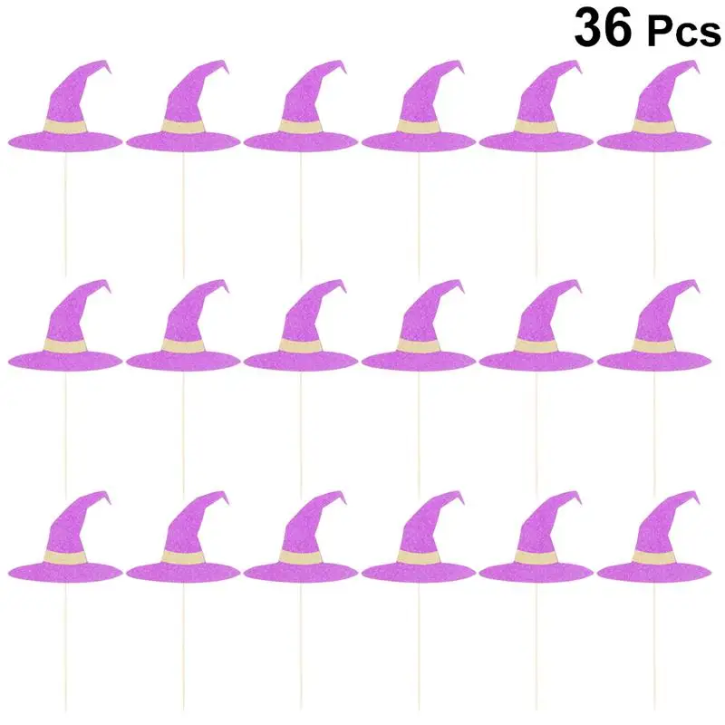 36 шт. элементы на Хэллоуин форма ведьмы шляпы торт десерт топперы вставка