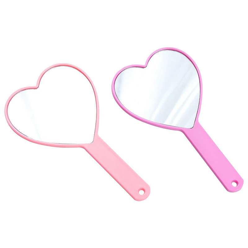 

1pcs Cute Plastic Pocket Hand Mirrors Makeup Vanity Mirror Rectangle Hand Hold Cosmetic Mirror With Handle For Gifts