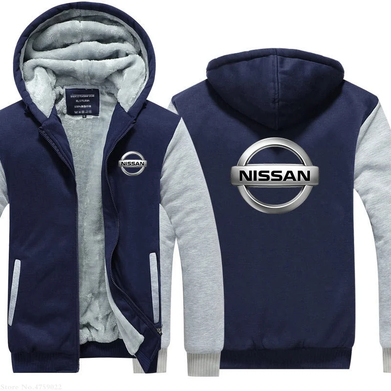 Мужские зимние толстовки Nissan, мужская толстовка с капюшоном, пальто на молнии, спортивный костюм, зимние утолщенные теплые куртки