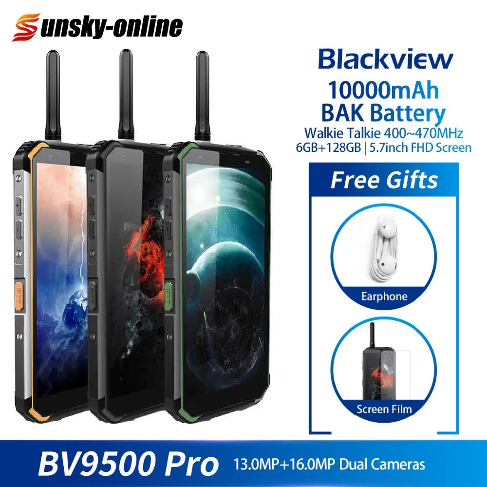 Blackview BV9500 Pro IP68 водонепроницаемый прочный смартфон 6 ГБ+ 128 Гб 5," Восьмиядерный рация 10000 мАч отпечаток пальца телефон nfc