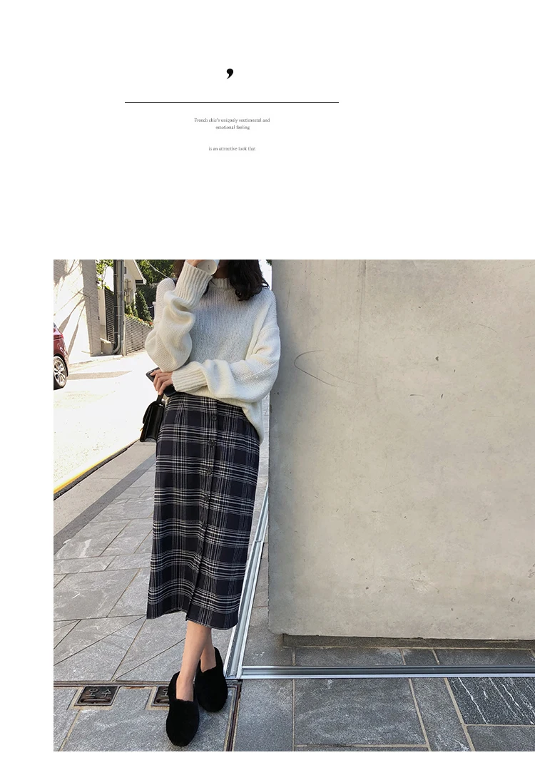 Heydress Ретро Женские клетчатые юбки женские прямые кашемировые осенние зимние юбки женский эластичный пояс юбки