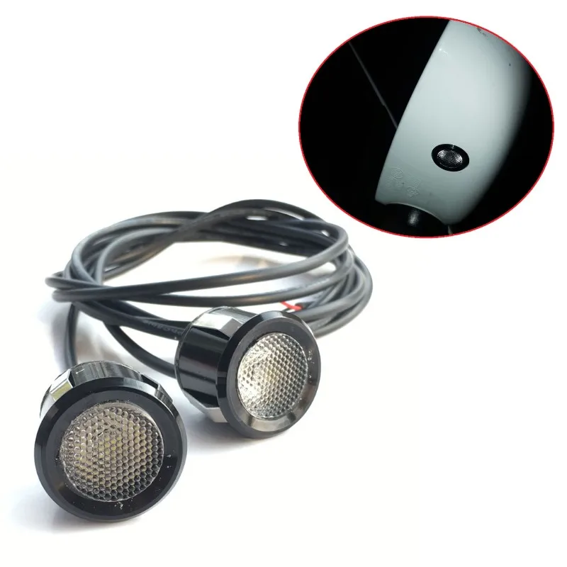 2Pcs LED Side Under Mirror Puddle Light Lamp Bulb IP67 Waterproof Left Right Rearview Mirror Down light lamp White/Blue Color