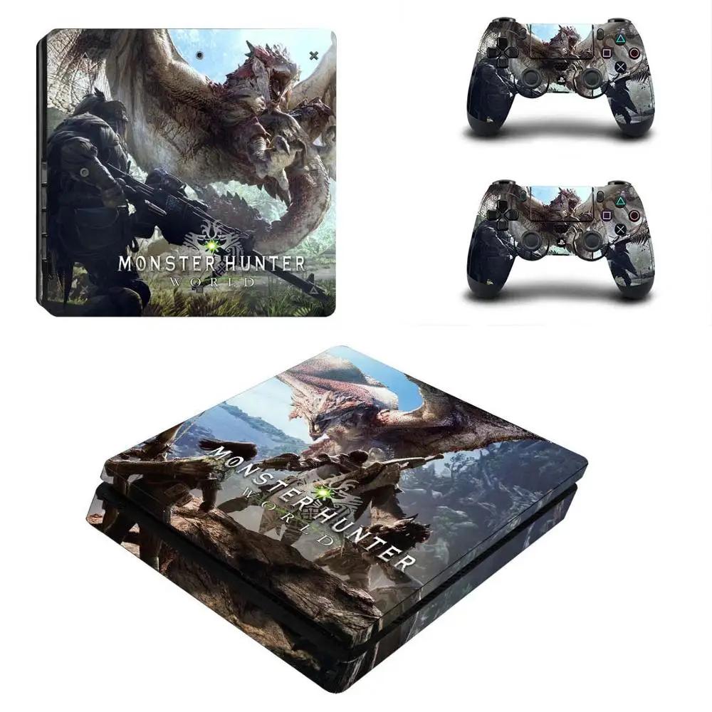 Monster Hunter World полное покрытие лицевые панели PS4 тонкая кожа Наклейка для playstation 4 консоль и контроллер PS4 тонкая наклейка