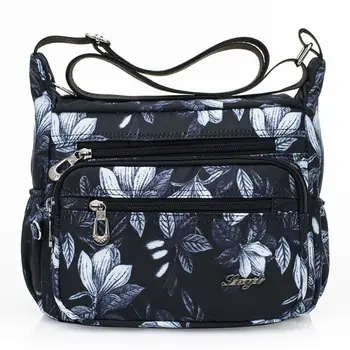 

Nylon Floral Multi-Pocket Crossbody Purse Bags for Women Travel Shoulder Bag L9BE