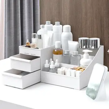 

Cosmetic Storage Drawer Box Desktop Plastic Makeup Dressing Table Skin Care Rack House Organizer Container Mobile Phone Sundries