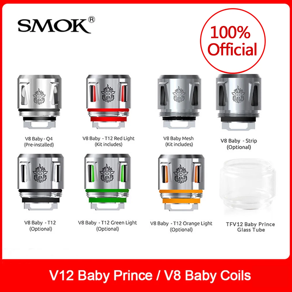 Оригинальный набор катушек SMOK TFV8 для электронной сигареты smok с сеткой Stirp T12 V12 Baby