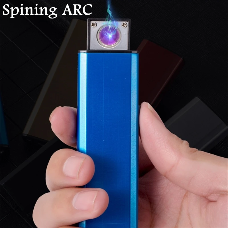 Roating ARC Зажигалка Мини маленькая Персонализированная ветрозащитная USB Электронная Зажигалка USB перезаряжаемая ветрозащитная вращающаяся зажигалка