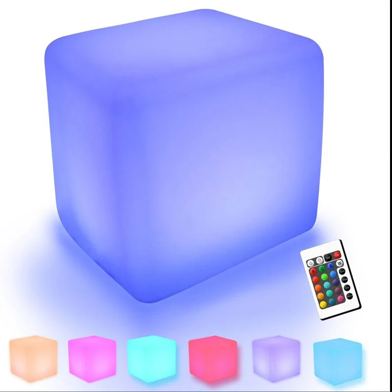 

Cross Border LED Shining Table Lamp Remote Control Rechargeable Colorful Creative Square Bar Lamp Table Simple Decoration Small