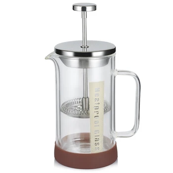 

French Press Coffee Maker with 4-Level Filtration Structure,Heat Resistant Borosilicate Glass Carafe with Scale,500Ml