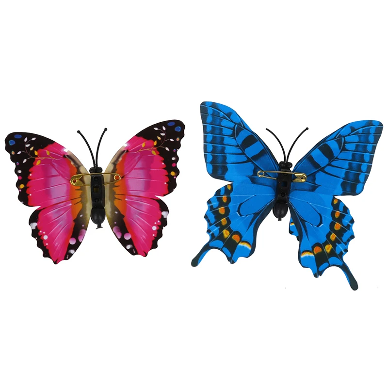 20pcs 7cm 3D Artificial Butterfly Pin Clip Double Wing for Home Christmas Wedding Decoration, Colors Randomly Send