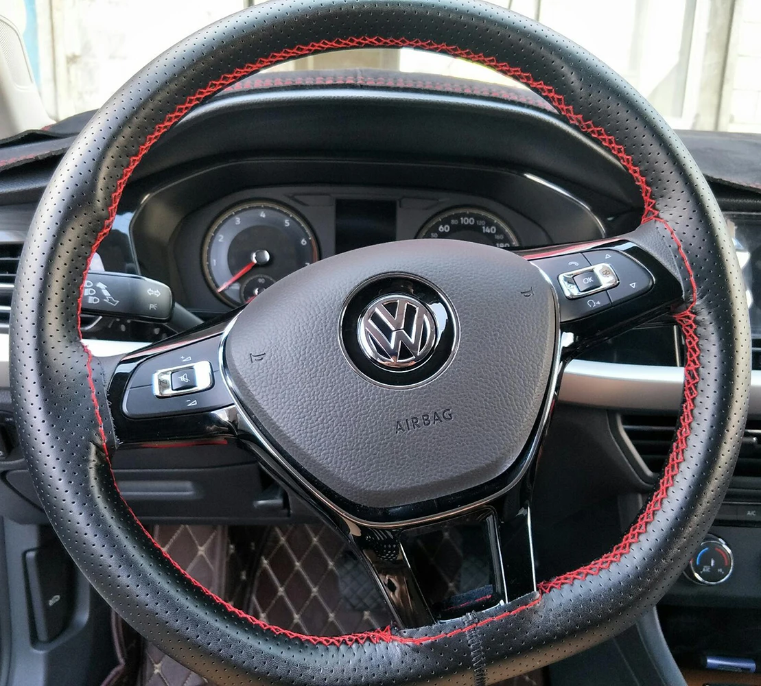 Car Steering Wheel Braid Cover Soft Texture Car Covers With Needles And Thread Artificial Leather Styling Covers steering wheel cover