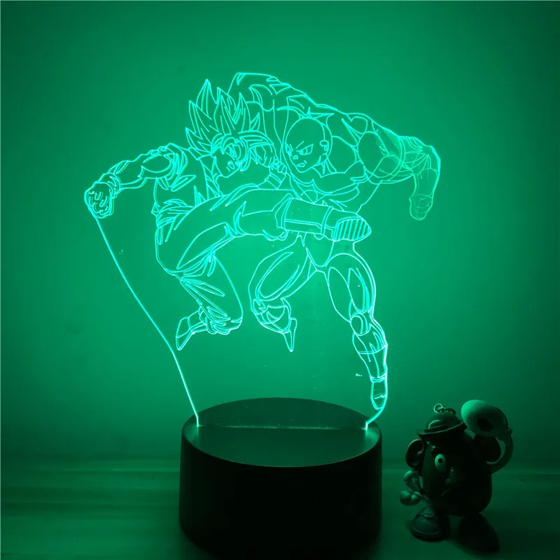 3D светодиодный ночной Светильник Dragon Ball Z Goku Super Saiyan, экшн-фигурка, 7 цветов, сенсорная Оптическая иллюзия, настольная лампа, режим украшения дома