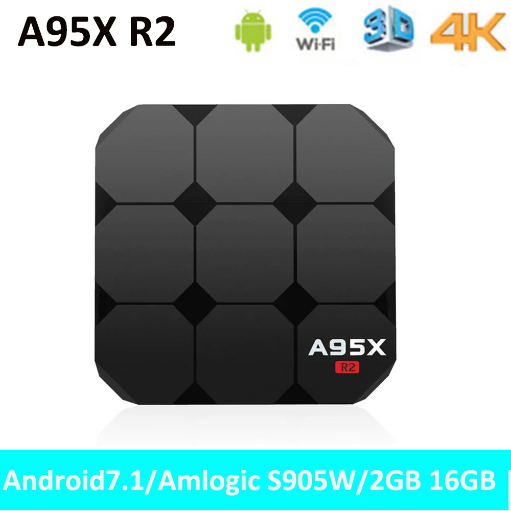 A95X R2 Смарт ТВ приставка Android 7 1 Amlogic S905W четырехъядерный 2 ГБ DDR3 16 Гб rom