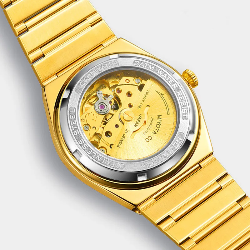 CARNIVAL Brand Luxury Gold Mechanical Watch for Men Fashion Business Diamond Automatic Wristwatch Waterproof Luminous Reloj 2023