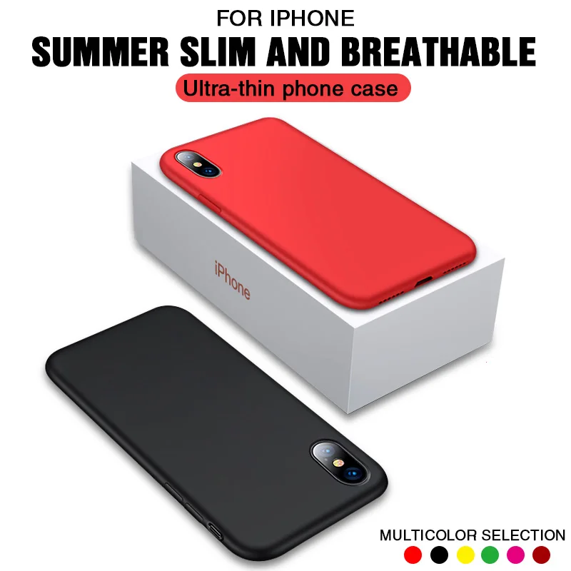 

Silicone Solid Color Case On The For iPhone XS MAX XR X Candy Color Phone Cases For iPhone 7 6 6S 8 Plus Soft TPU Shell Cover