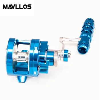 

Mavllos Sea Round Casting Fishing Reel Ratio 4.5:1&2.1:1 Ultralight Aluminum Alloy Shell Max Drag 25Kg Saltwater Fishing Reel