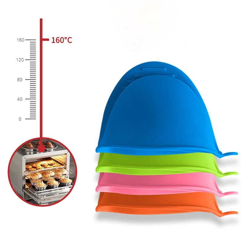 Kitchen Silicone Heat Resistant Gloves Clips Non Stick Anti-Slip Pot Dish Bowl Holder Clip Cooking Baking Oven Mitts Hand Clip