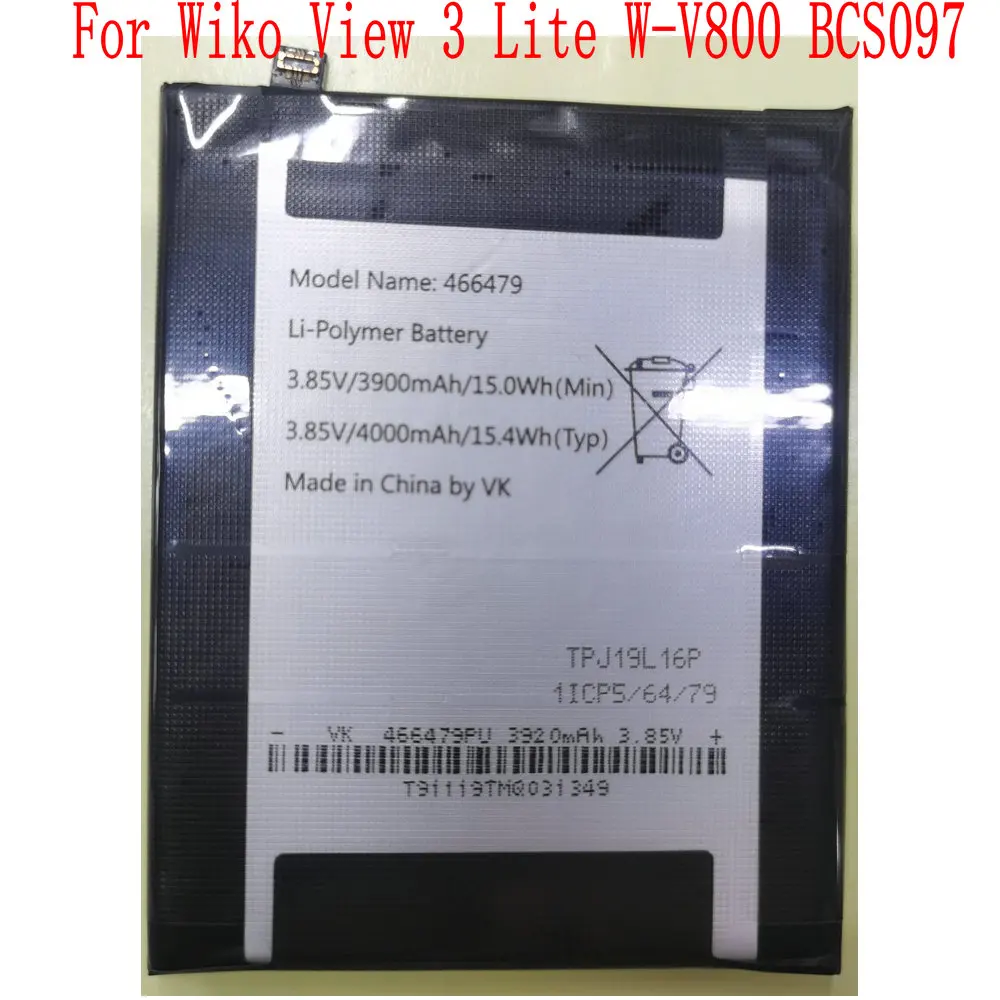 Wiko – batterie 100% mAh pour Wiko View 3 Lite 3900 BCS097, téléphone  portable de haute qualité, 466479 neuf, W V800 | AliExpress